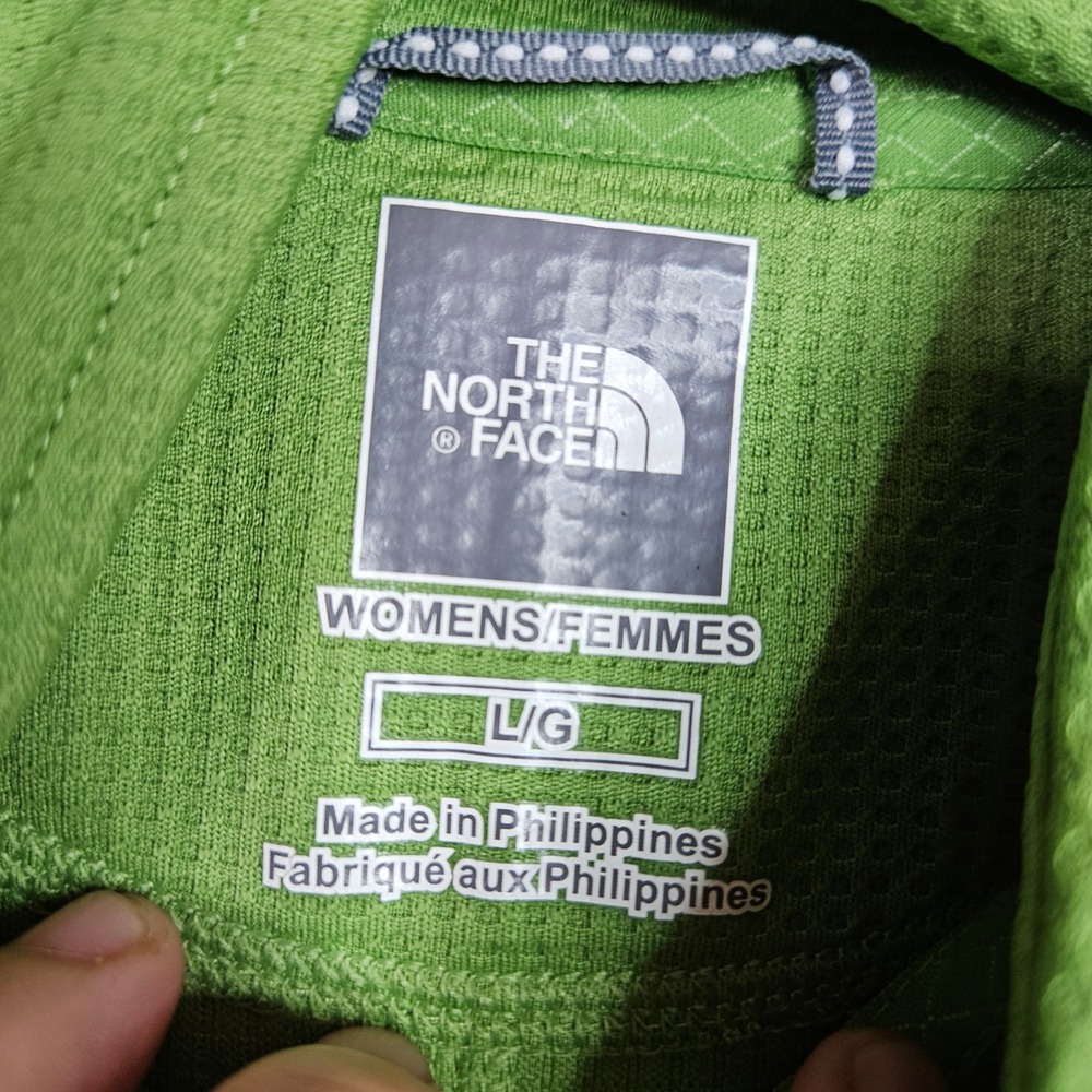 The North Face Womens Green VaporWick 1/4 Zip Outdoor workout Gym Top Sz L - Picture 3 of 9